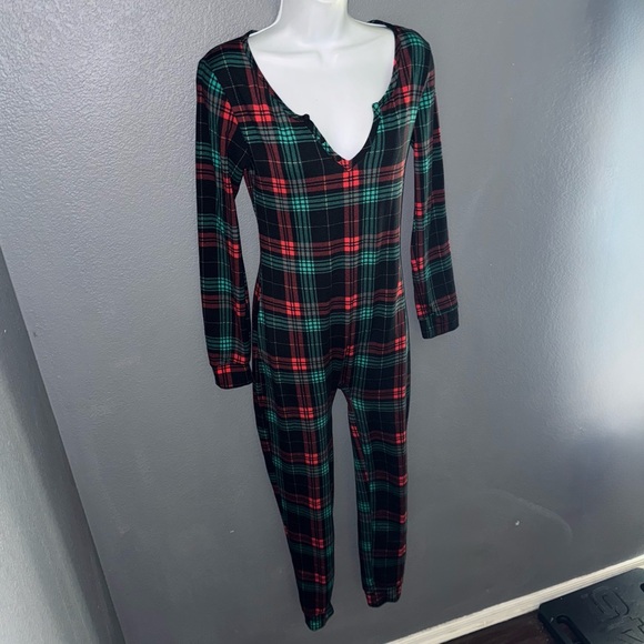 Shosho Women’s Checkered Gingham Red Long Sleeve Pajamas Medium - Picture 4 of 7